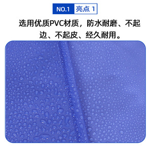 Tablier en PVC bleu avec bretelles tour de cou, épaissi, imperméable et résistant à l'huile pour le travail de transformation alimentaire - Product Image 4