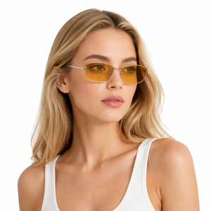 Lunettes de soleil rétro 2026 personnalisées avec logo, monture argentée, UV400, légères, petites et carrées, pour hommes et femmes - Product Image 3