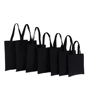 Custom Logo Eco-Friendly Oversize Heavy Fabric Reuseable Shopping Black Cotton Canvas Tote <b>Bags</b> for Packaging - Product Image 1
