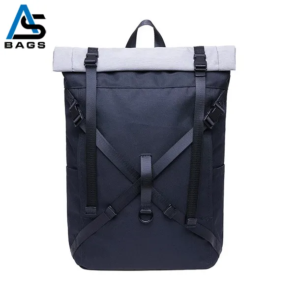 Aosheng wholesale mens stylish backpack roll top water resistant backpack bag