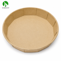 Conteneur alimentaire en papier kraft brun écologique avec couvercle transparent en PET/RPET, bol à lunch étanche