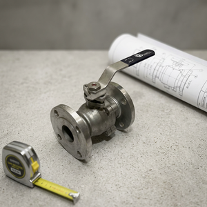Vanne à boisseau sphérique à bride en acier inoxydable CF8M, classe 150, à commande manuelle par levier, pour le contrôle du débit dans les conduites industrielles - Product Image 1