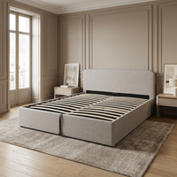 Willsoon Modernes Minimalistisches Europäisches King-Queen-Size Leinen-Polsterbett mit Gaslift-Stauraum OEM ODM B2B Großhandel