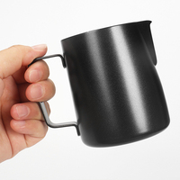 Pichet à lait pour café expresso en acier inoxydable 304 avec revêtement PTFE noir, 350 ml et 600 ml, qualité alimentaire, pour barista et latte art