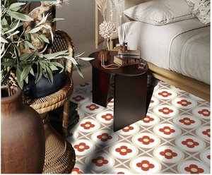 300 rosso Premium x 300mm antiscivolo antiscivolo piccolo stile floreale Full Body piastrelle in gres porcellanato in marmo - Product Image 4