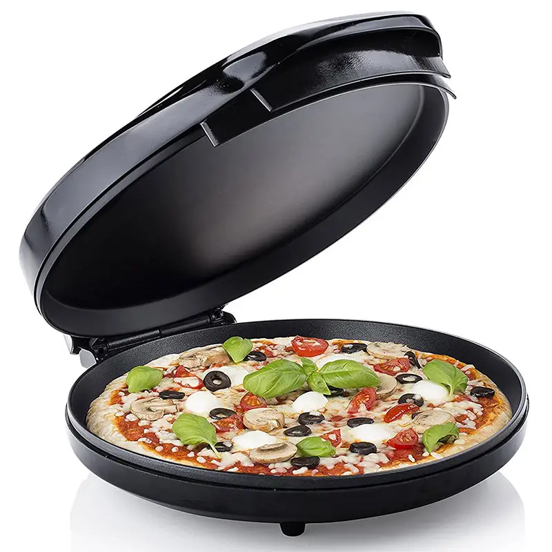 Red Black Small Kitchen Appliance 12 Inch Rotating Electric Pizza oven Maker non stick