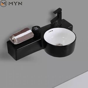 Lavabo mural de haute qualité, petit, gris, de forme ovale, fontaines, lavabo mural suspendu, lavabo de salle de bain - Product Image 3