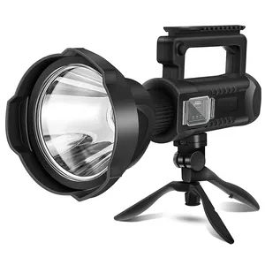 Super Bright XHP90 Flashlight Long Range Searchlight with Bracket USB Rechargeable Waterproof Power Bank LED Spotlight Lantern