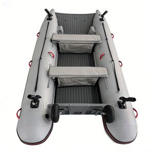 Bateaux pneumatiques catamaran <span class=keywords><strong>de</strong></span> 380 cm, pont en tapis gonflable, capacité <span class=keywords><strong>de</strong></span> 5 personnes, Reachsea avec transom en aluminium, grande <span class=keywords><strong>roue</strong></span>, <span class=keywords><strong>porte</strong></span>-canne à pêche - Product Image 5