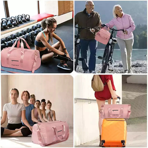 Offre Spéciale Logo personnalisé passer la nuit week-end fourre-tout sac polochon étanche Gym sport rose voyage sac polochon pour femmes hommes filles - Product Image 3