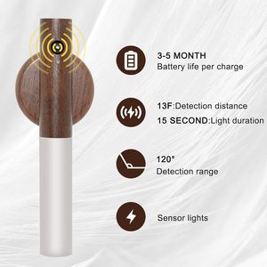 Lampe de nuit intelligente mini ABS au design moderne, à LED, fonctionnant sur piles, à intensité variable, pour chambre, couloir et placard - Product Image 3