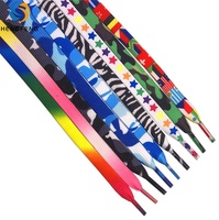 Lacets plats de 8mm de large à motif imprimé de style artistique personnalisé pour baskets et chaussures décontractées