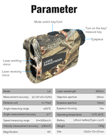 Télémètre laser professionnel 1200M haute précision ±1m pour le golf et la chasse avec fonction de verrouillage du drapeau, vibration et camouflage