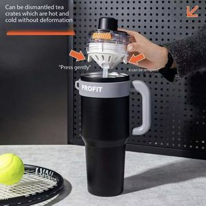 Bottiglia d'Acqua Isolata di Lusso in Acciaio Inox 316, 1200ml, Grande Capacità, Tumbler per Ghiaccio, Tazza da Auto, per Esterni, Logo Personalizzabile - Product Image 4