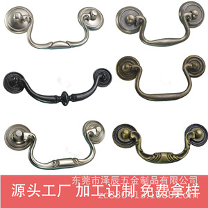 Poignée de meuble Dongguan en alliage de zinc 128mmx60mm à double trou, quincaillerie traditionnelle pour porte d'armoire - Product Image 3