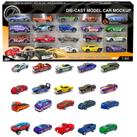 PANDAS - Juego de 20 Coches de Juguete de Plástico ABS a Escala 1:64 con Ruedas Libres, para Niños, Multicolor, en Blister