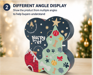 Custom Dog Bone Shaped Advent Calendar <b>Box</b> with 13 Drawers Rigid Cardboard Pet Theme <b>Christmas</b> Blind <b>Box</b> Mystery Packaging <b>Box</b> - Product Image 6