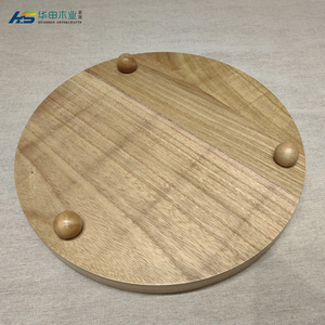 Assiette en bois de chêne <span class=keywords><strong>massif</strong></span> fabriquée à la main Vaisselle écologique Assiette de service naturelle pour plats et assiettes de cuisine - Product Image 4
