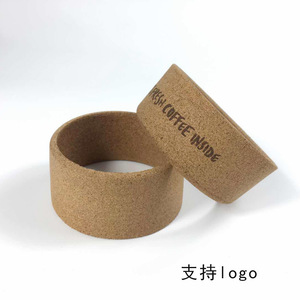 Funda de corcho resistente al calor para tazas de vidrio y cerámica, cubierta reutilizable antiescaldaduras con opción de impresión de logotipo - Product Image 3