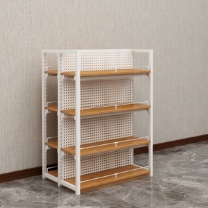 رف عرض معدني خشبي تجاري، رف متين للمتاجر، حامل عرض للملابس والكتب، بيع بالجملة - Product Image 6