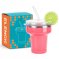 Tasses de voyage en acier inoxydable 304 avec paille, mini-gobelets isothermes à double paroi sous vide, maintien thermique 6-24 heures, pour café expresso, design mignon