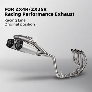 ZX25R 레이싱 스테인레스 스틸 고성능 배기 파이프 듀얼 콘센트 오토바이 배기 파이프에 적합