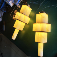 Luminaire suspendu en résine imitation albâtre multicouche, lampe LED design pour villa, chambre à coucher, hôtel, décoration