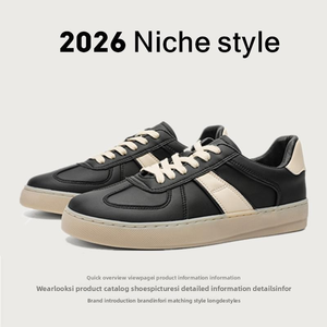 Men's Retro Leather Mesh Casual Sneakers Anti-Slip Spring/Winter Training Shoes for Daily Streetwear & Walking - Product Image 4