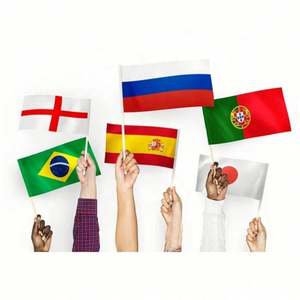 Banderas de Mano Personalizadas con Logotipo de Empresa, Diseño Deportivo de Fútbol Mundial 2026, Bajo MOQ, Publicidad de Todos los Países, Banderas para Agitar con la Mano - Product Image 1