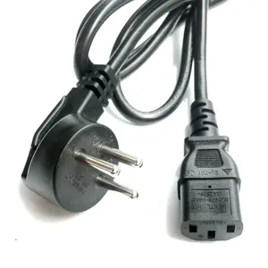 1.8m black SI 3Pin israel power cord with IEC C13 HO5VV-F 3x1.5mm2