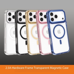 Coque de téléphone transparente en gel de silicone à forte adhérence magnétique pour <span class=keywords><strong>iPhone</strong></span> 16/17 <span class=keywords><strong>Pro</strong></span> <span class=keywords><strong>Max</strong></span>, surface miroir, bords souples, pour le commerce transfrontalier - Product Image 1