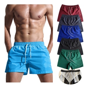 Pantaloncini da spiaggia in tinta unita da uomo di qualità all'ingrosso pantaloncini da bagno impermeabili ad asciugatura rapida pantaloncini da nuoto sport da surf sopra il ginocchio - Product Image 1
