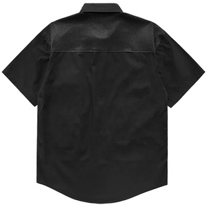 Custom Fashion Design Button up Patch Stickerei Mesh Weste Motoren Herren Shirts Falsch Zweiteiliges Shirt Baumwolle - Product Image 2