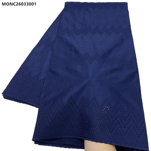 Tissu en dentelle suisse en voile brodé 100 % coton africain <span class=keywords><strong>royal</strong></span> - Product Image 2