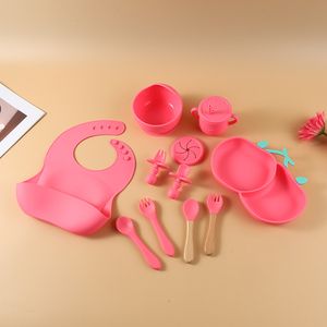 库存食品级硅胶吸盘分格餐盘套装家用婴儿专用餐饮用品 - Product Image 2
