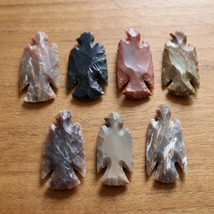 Handmade Gemstone Arrowheads Eagle Shape Agate Obsidian Jasper Antique Imitation Art Collectible Craft Hand Knapped 2 Inch - Product Image 1
