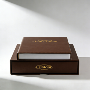 Album Fotografico Personalizzato con Copertina Rigida in Similpelle, Logo Personalizzato con Stampa a Caldo, Libro dei Ricordi con Finitura Soft Touch e Scatola con Cassetto - Product Image 2