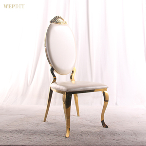 Royal White y Gold Luxury <span class=keywords><strong>Silla</strong></span> de actividad de hotel de acero inoxidable Hotel One Stop <span class=keywords><strong>Silla</strong></span> apilable - Product Image 3