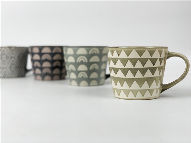 wholesale 16oz Big Reactive Glazed ceramic coffee  mug with silkscreen pattern, tea cup,  Best price custom mugs