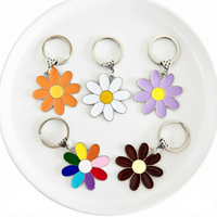 Gantungan Kunci Bunga Daisy Lucu Enamel Logam, Aksesoris Tas Kawaii, Liontin Kunci Mobil, Aksesoris DIY