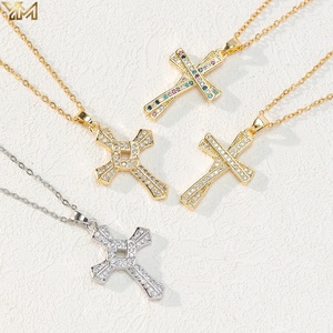 Collar con Colgante de Cruz <span class=keywords><strong>y</strong></span> Circonita para Mujer, 83 Modelos, Chapado en Oro, de Latón Inoxidable, Joyería Amuleto para Regalo - Product Image 3