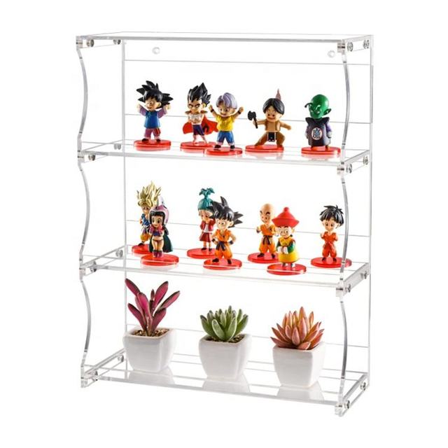 Transparent Acrylic 3-layer Display Wall Mounted Multi Functional Display Stand Suitable for Toy and Doll Collection Stand