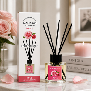 Factory Wholesale 50ml Clear Glass Reed <strong>Diffuser</strong> Set Rattan Stick Home Fragrance Hotel Spa Private Label Custom Logo Aroma - Product Image 3