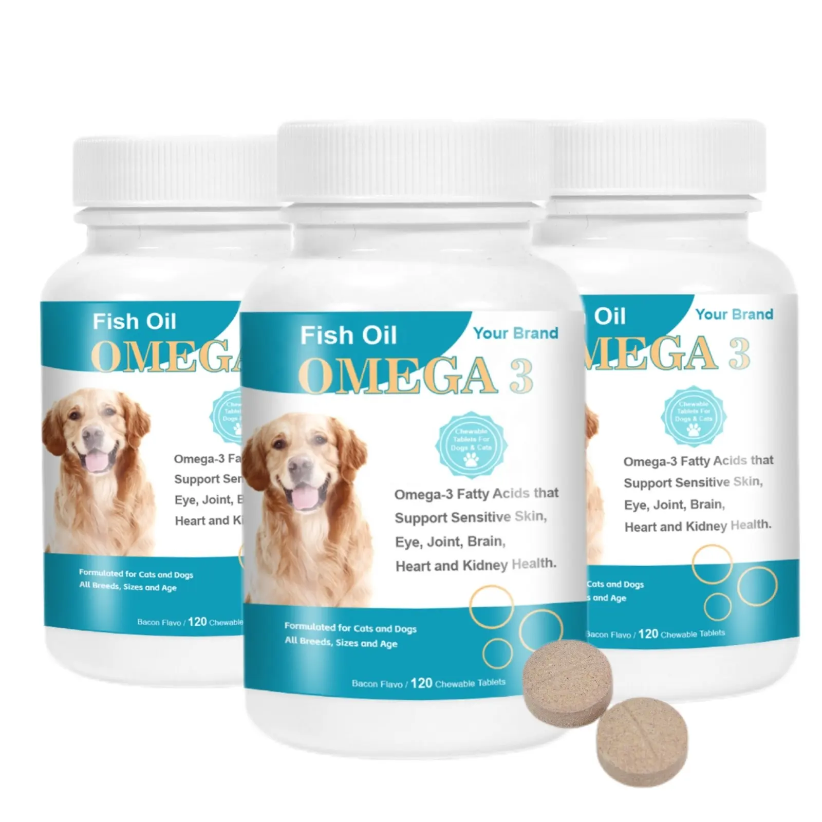 Bổ sung dầu cá Omega 3 với vitamin nhai EPA và DHA cho chó thúc đẩy sức khỏe khớp và miễn dịch