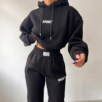 Ensemble sweat à capuche et pantalon de survêtement pour femme, personnalisé avec impression en relief, en molleton de haute qualité, pour fabricants de vêtements