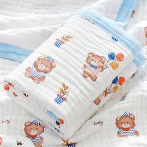Custom <b>Soft</b> Breathable Organic Muslin Swaddle Cotton Fabric <b>Blanket</b> Muslim <b>Baby</b> <b>Blankets</b> - Product Image 3