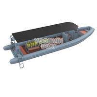 Bateau semi-rigide gonflable en aluminium de 12 m, puissant, avec moteur hors-bord Mercury