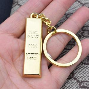 Personal isierte anfängliche leere vergoldete Bar Bullion Schlüssel anhänger benutzer definierte Logo Frauen Männer Goldbarren Schlüssel ring Metall Schlüssel anhänger - Product Image 6