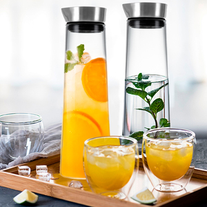 Bình đựng nước thủy tinh lớn 1200ml 40oz Có Nắp Vòi cho nước nóng lạnh trà đá nước ép cà phê đồ uống tự chế - Product Image 4