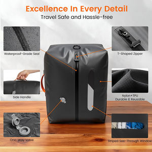 Bolsas de Viaje al Vacío Resistentes y Personalizadas de Fábrica, Bolsas de Compresión Reutilizables e Impermeables para Maletas de Viaje - Product Image 5